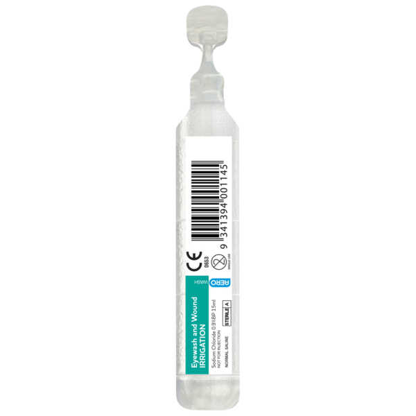 Saline Eyewash Ampoules 15ml – Emergency Eye Wash Pods (250 Pack)