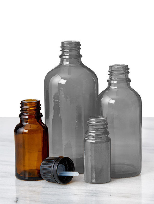 Amber Glass Bottles (15ml) with Black T/E DROPPER Caps