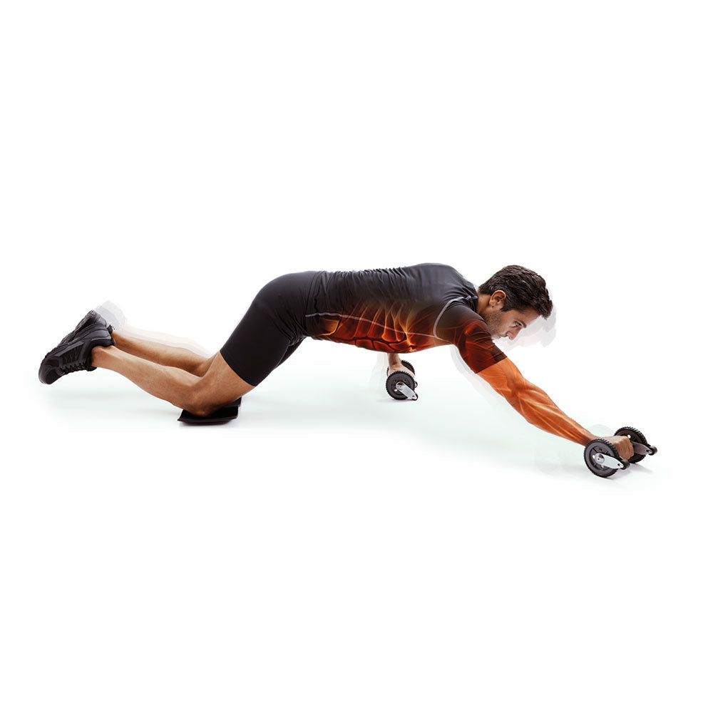 Twin Ab Roller Wheels with Kneel Pad for Core Workouts