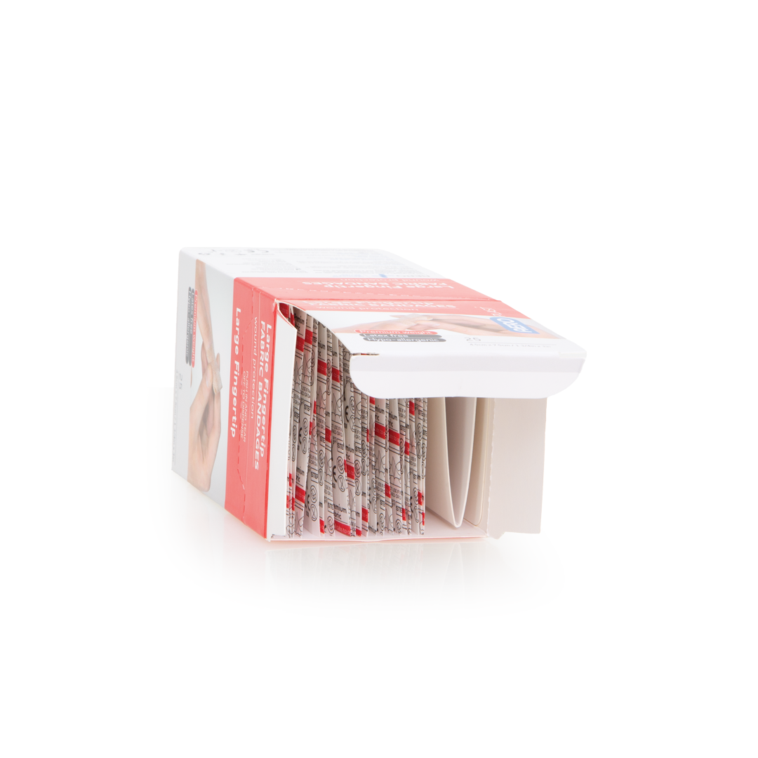 Large Fabric Fingertip Bandages — Flexible, Cushioned Protection