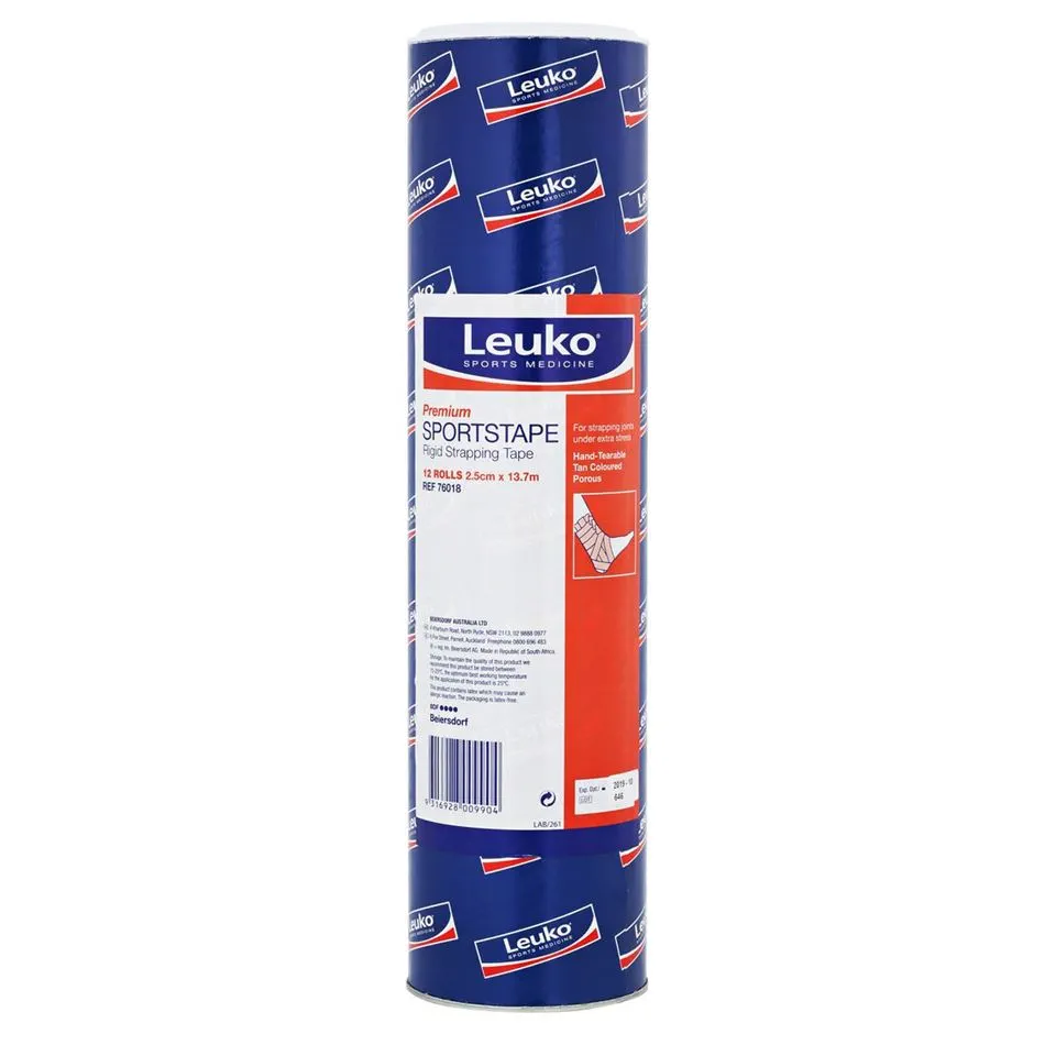 Leuko Rigid Strapping Tape 25mm x 13.7m - Tan (Drum of 12)