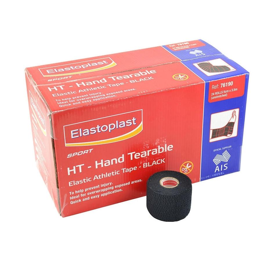 Elastoplast Hand‑Tearable Elastic Adhesive Bandage — Black 5cm x 3.5m