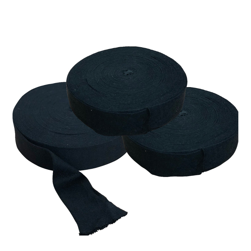 Benecare Black Cotton Stockinette — Ribbed Under-Cast Liner