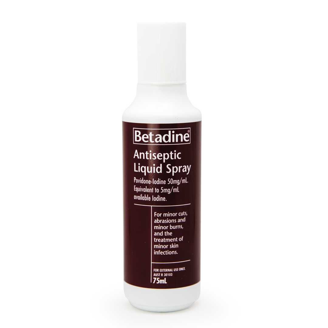 Betadine Antiseptic Spray 75 mL — Povidone‑Iodine Antiseptic for Minor