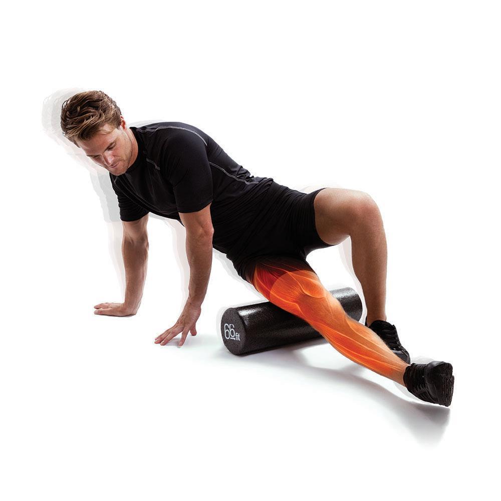 66fit High-Density Foam Roller — Black (15 cm x 45 cm)