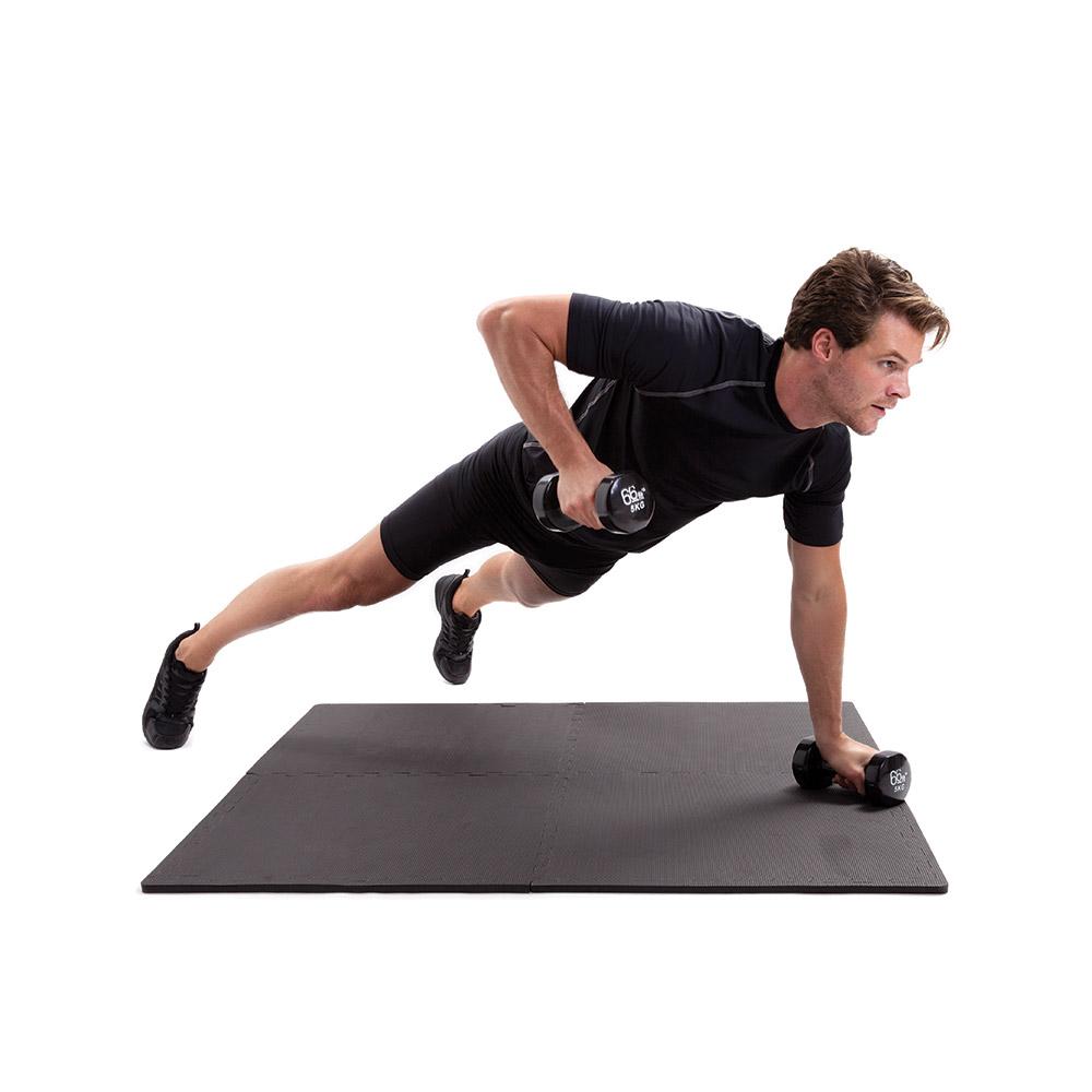 66fit Interlocking Jigsaw Gym Mat — 4-Pack (60×60 cm tiles, 1.44 m²)