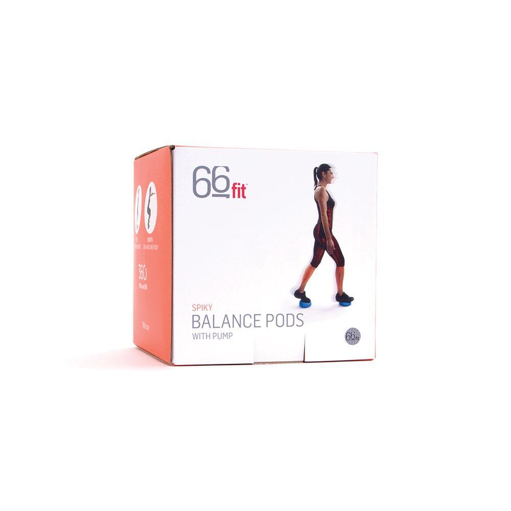 66fit Spiky Balance Pods (2 Pack) with Hand Pump — Inflatable Stability Balls