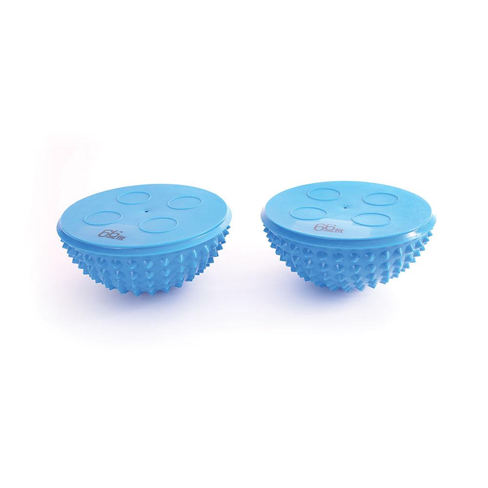 66fit Spiky Balance Pods (2 Pack) with Hand Pump — Inflatable Stability Balls