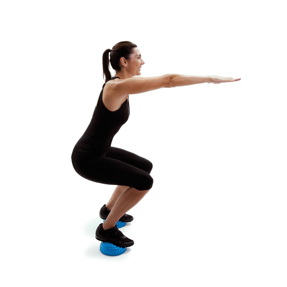 66fit Spiky Balance Pods (2 Pack) with Hand Pump — Inflatable Stability Balls