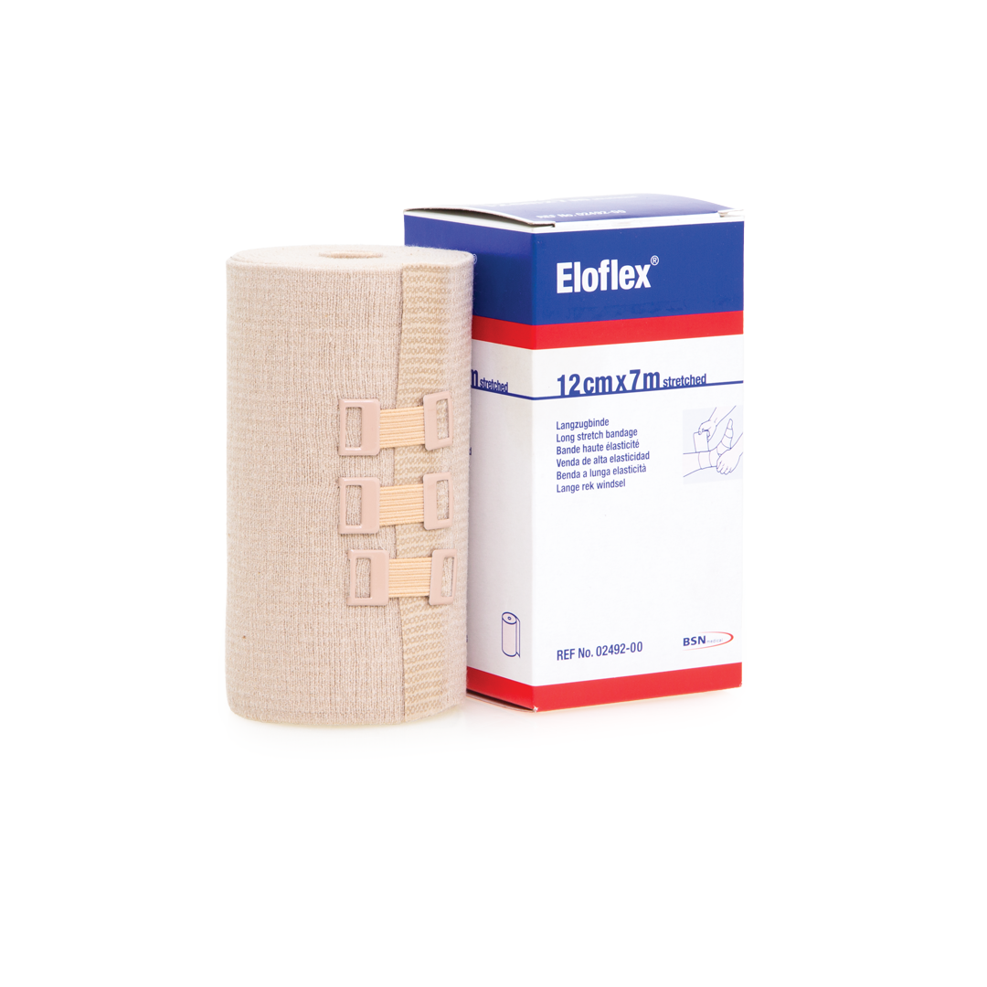 BSN Eloflex Elastic Compression Bandage — Beige, 12 cm x 7 m (Stretche