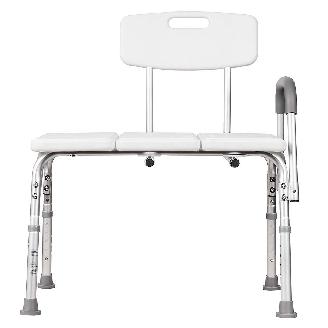 Adjustable Height Bath Transfer Bench with Backrest & Removable Arm - Safe & Comfortable Shower Support