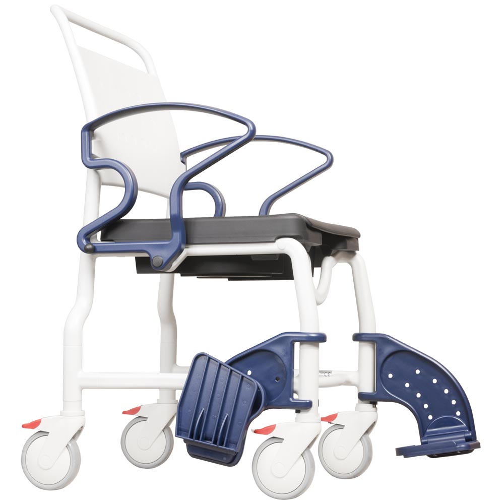 Mobile Commode Chair - Comfort & Dignity for Immobilised Patients with Adjustable Height & Swivel Castors
