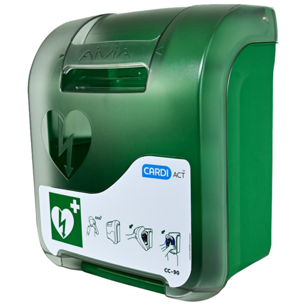 Alarmed AED Cabinet – Wall Mount Emergency Defibrillator Storage (41×33×19cm) | CardiAct