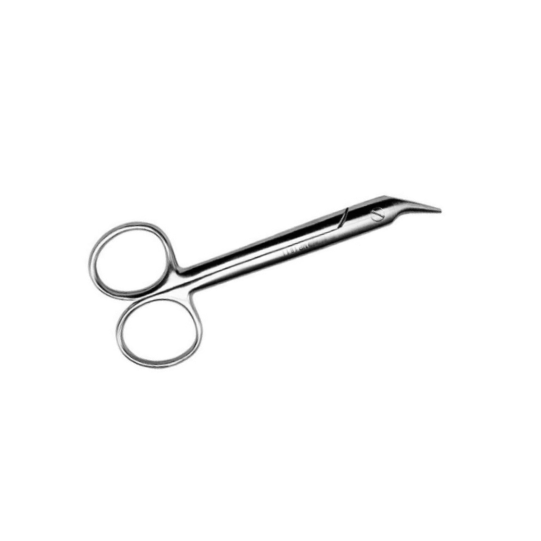 Curved Nibbler Scissors — 12cm, Serrated Stainless Steel