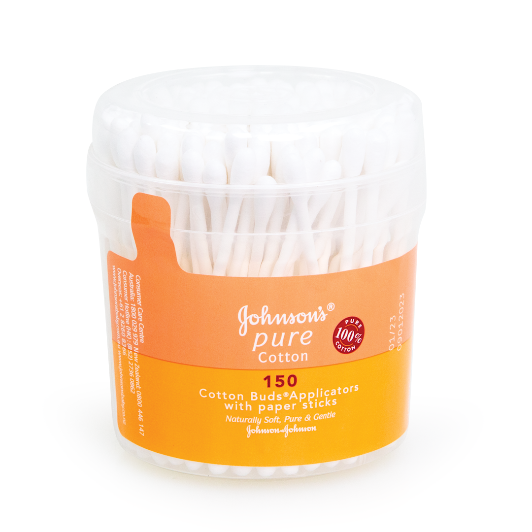 Johnsons Cotton Buds 150 Pack – Paper Stick Applicators