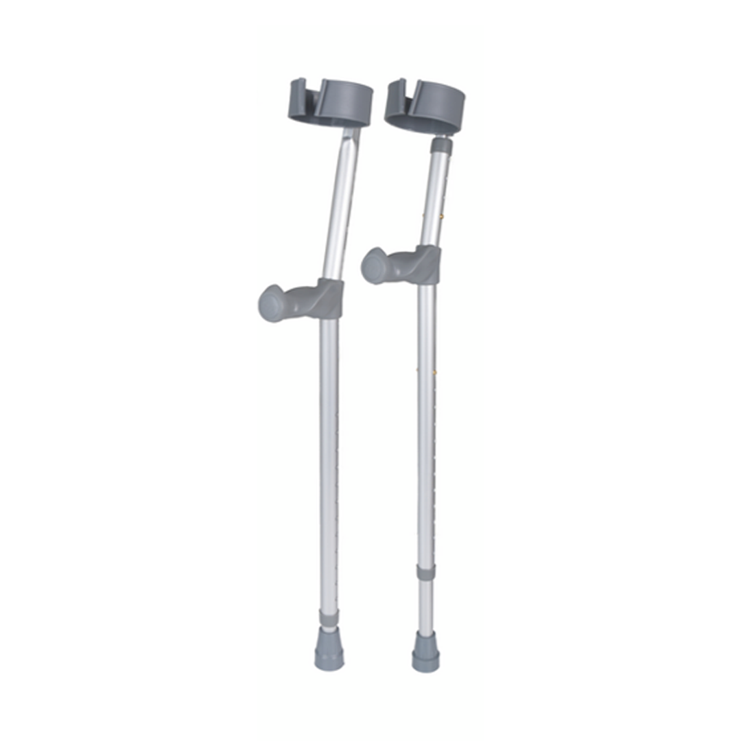 Ergonomic Forearm Crutches (Pair) — Double‑Adjustable, Wipe‑Clean Grip