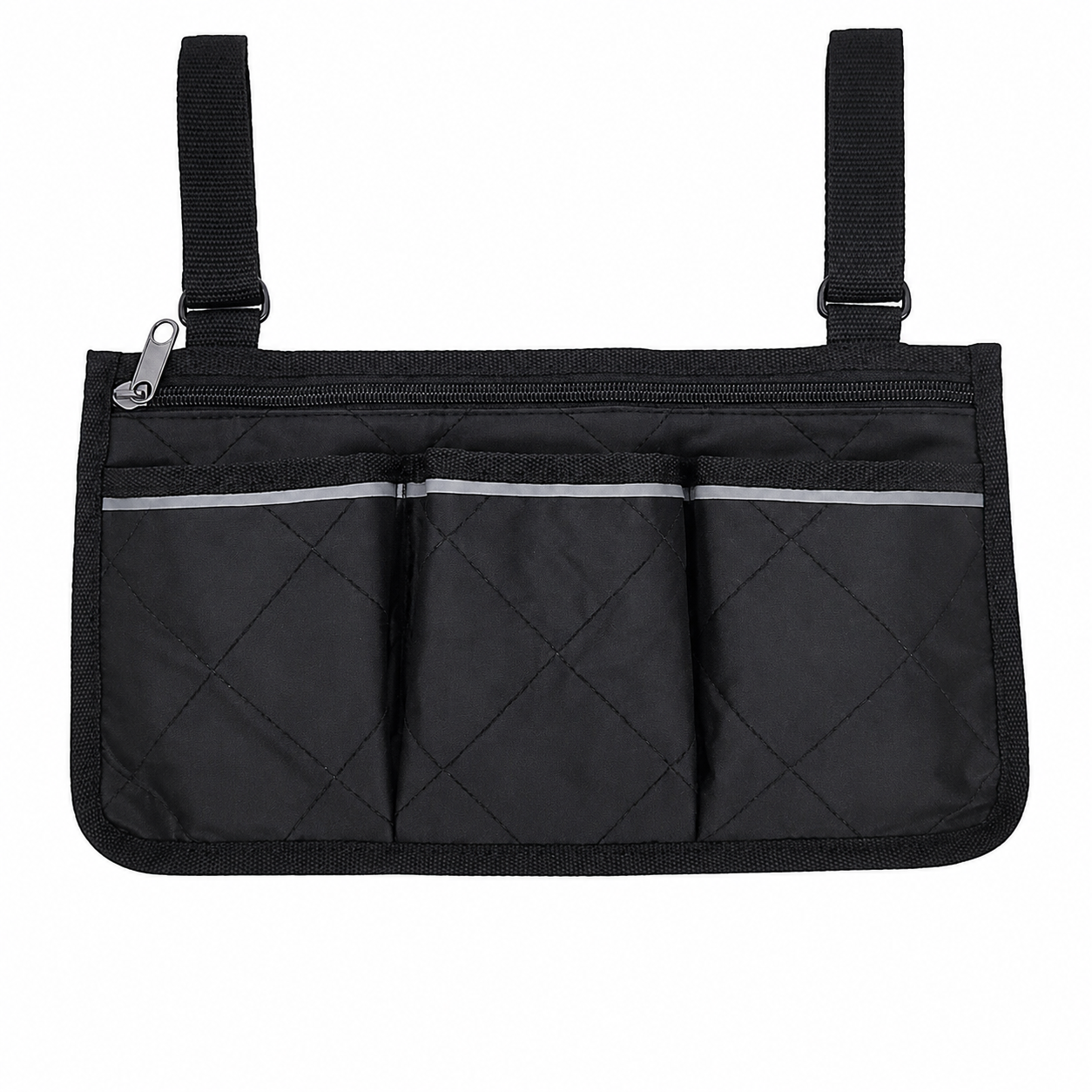 Wheelchair Armrest Bag 32.5x18cm - 4-Compartment Waterproof Universal Side Bag