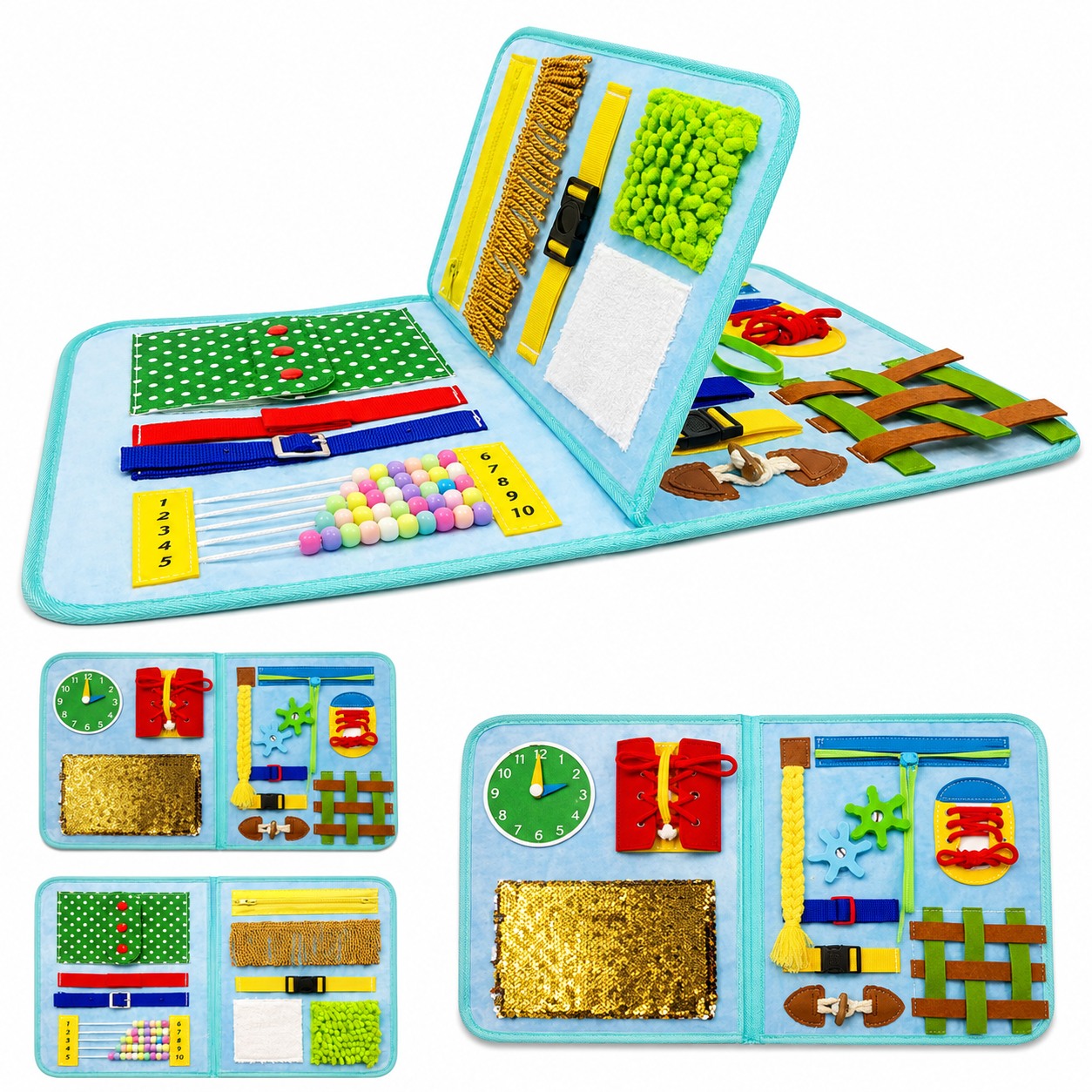 Montessori Busy Book for Toddlers - Sensory Quiet Book & Fine Motor Skills Toy