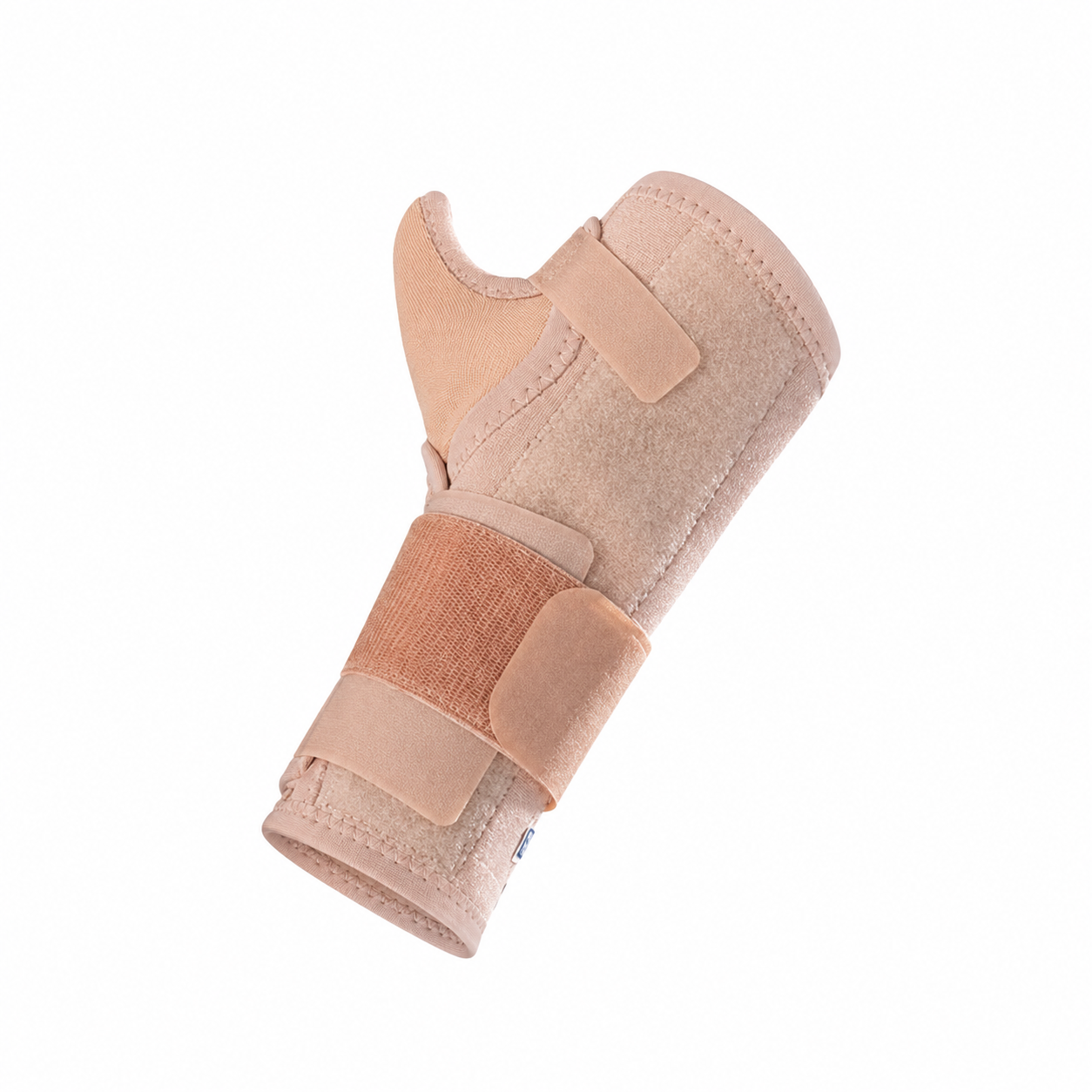 Wrist splint with elastic strap, reversible aluminium stay