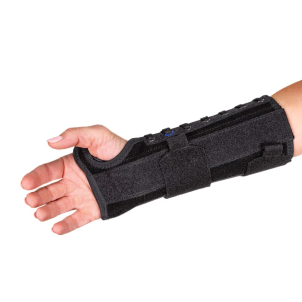 Wrist brace with reinforced support and adjustable straps