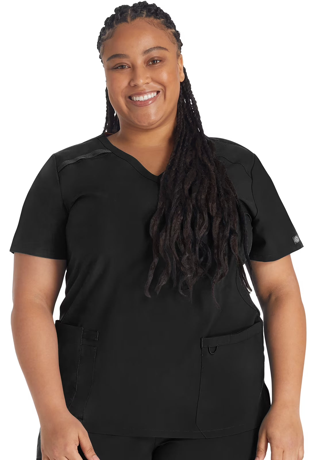 Dickies EDS Essentials  Scrub DK625 Mock Wrap Top Black