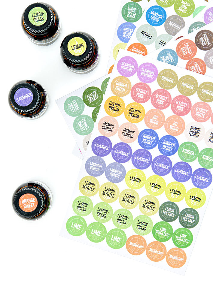 Essential Oil Cap Sticker Pack