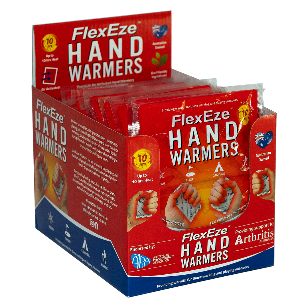FlexEze Hand Warmers — 40 Pack (20 Pairs) | Up to 10 Hours Heat