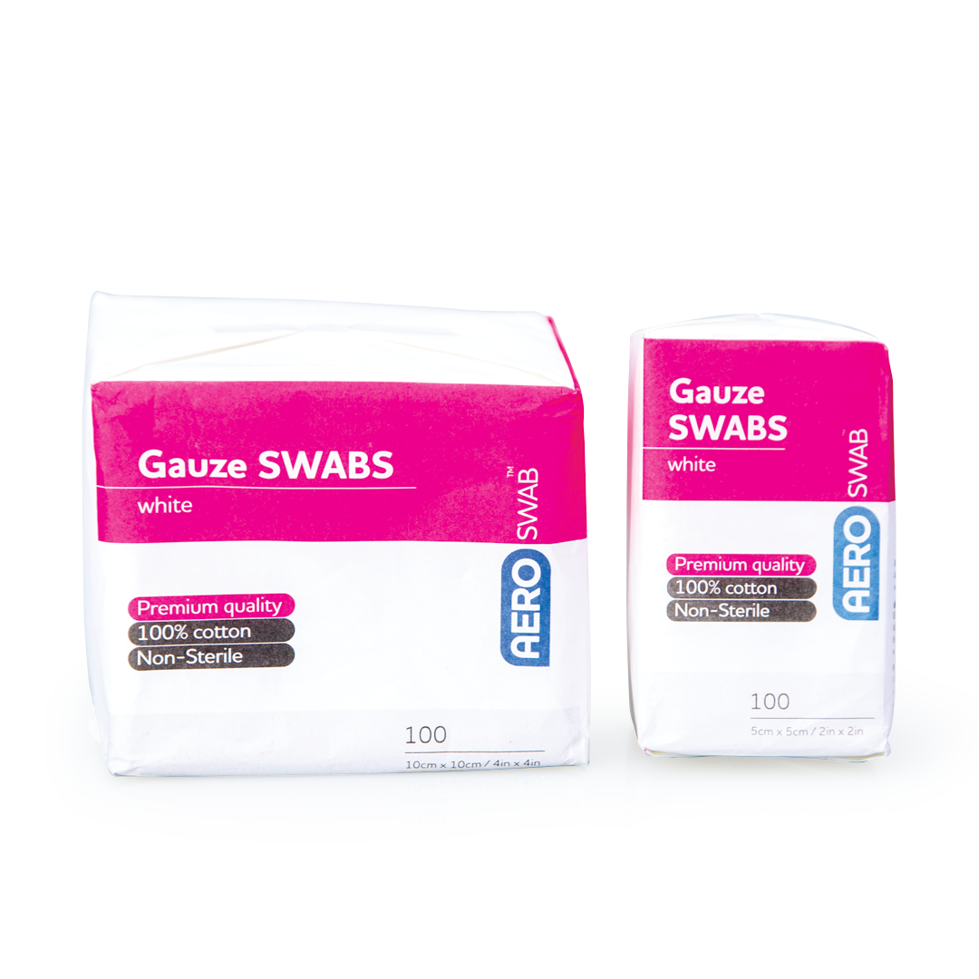 Gauze Swabs — Pack of 100 | Absorbent First Aid Dressings