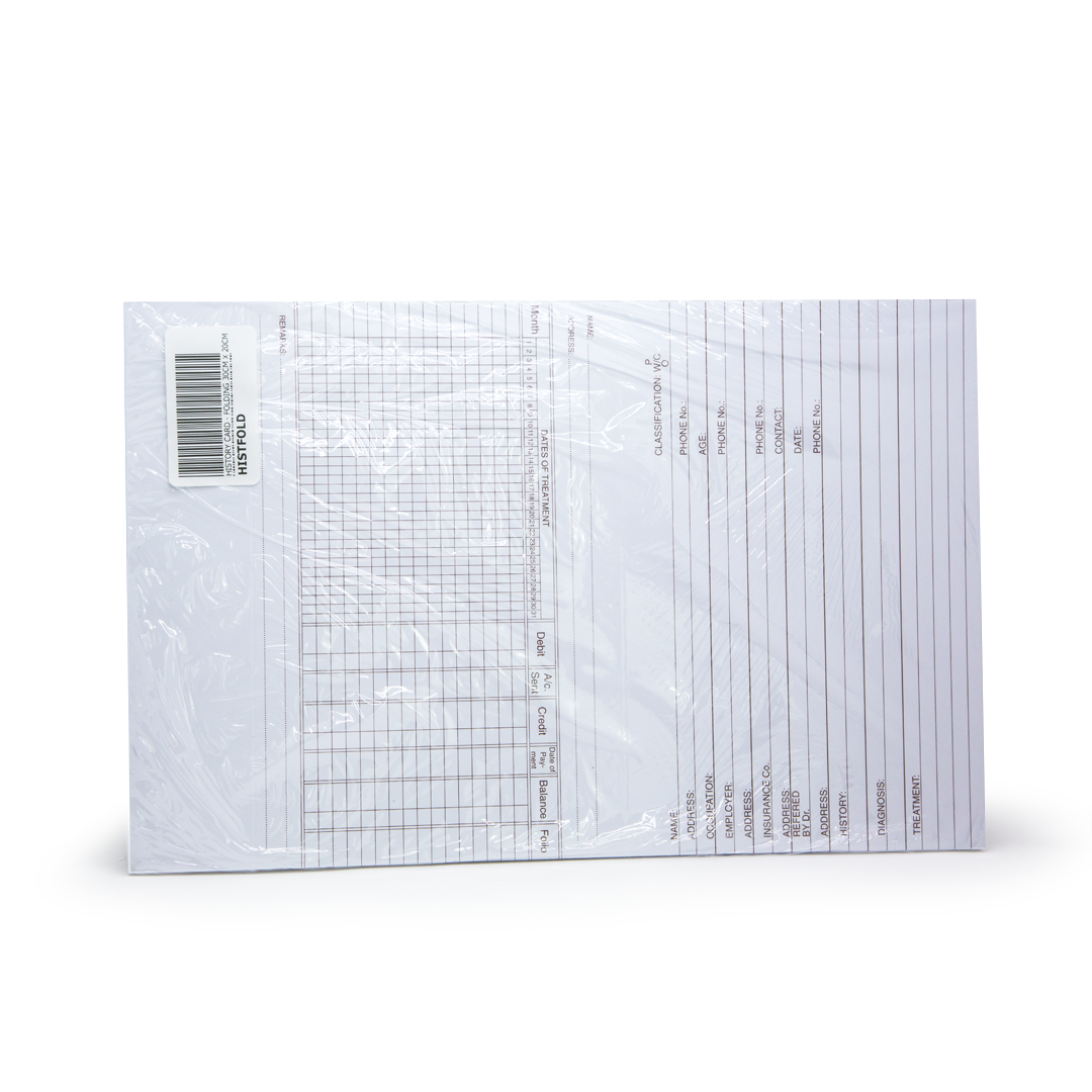 Patient History Cards - Foldable 30 cm x 20 cm - Pack of 100