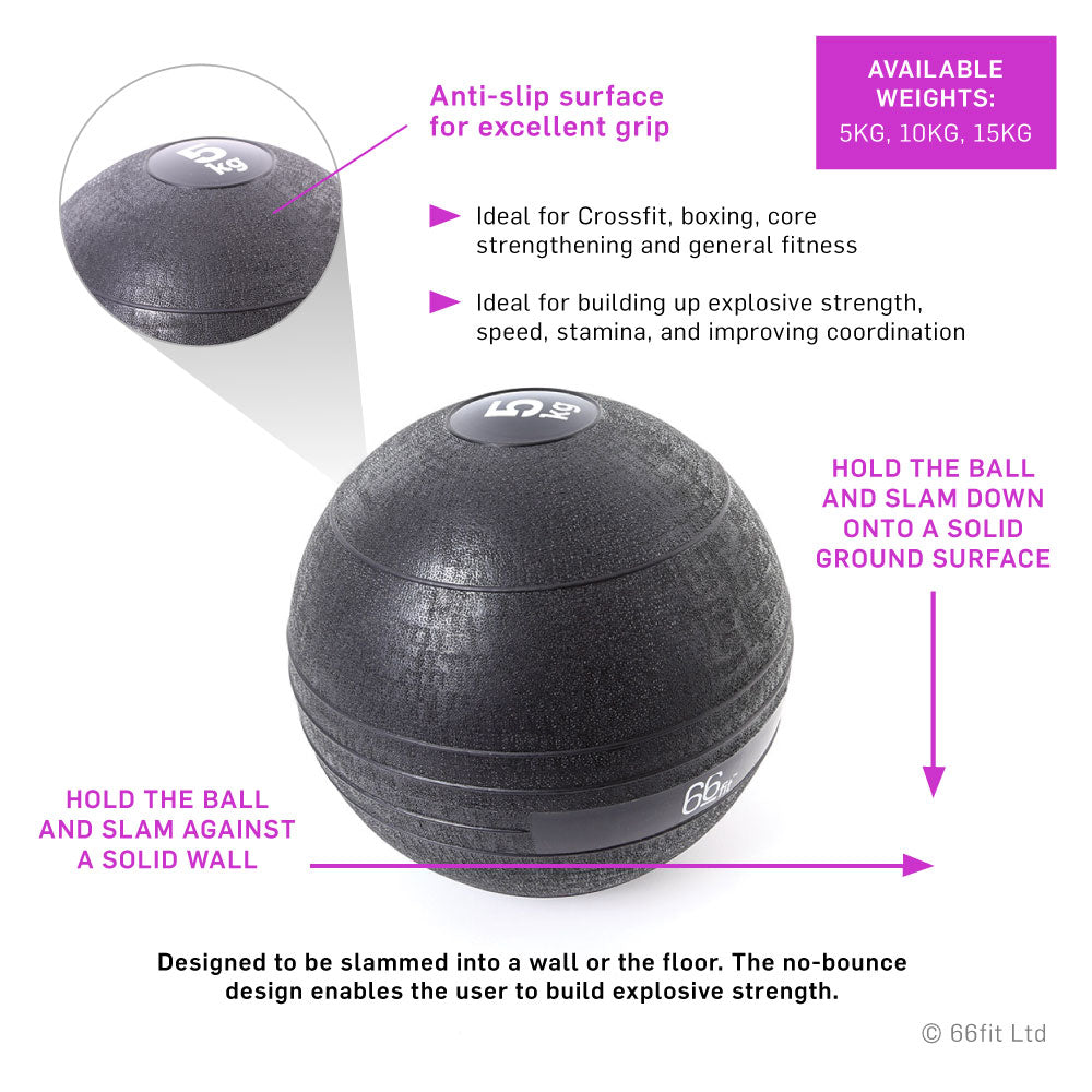 No-Bounce Slam Ball - Strength Training Sand-Filled Dead Ball, Ideal for Home Workouts & Boxing