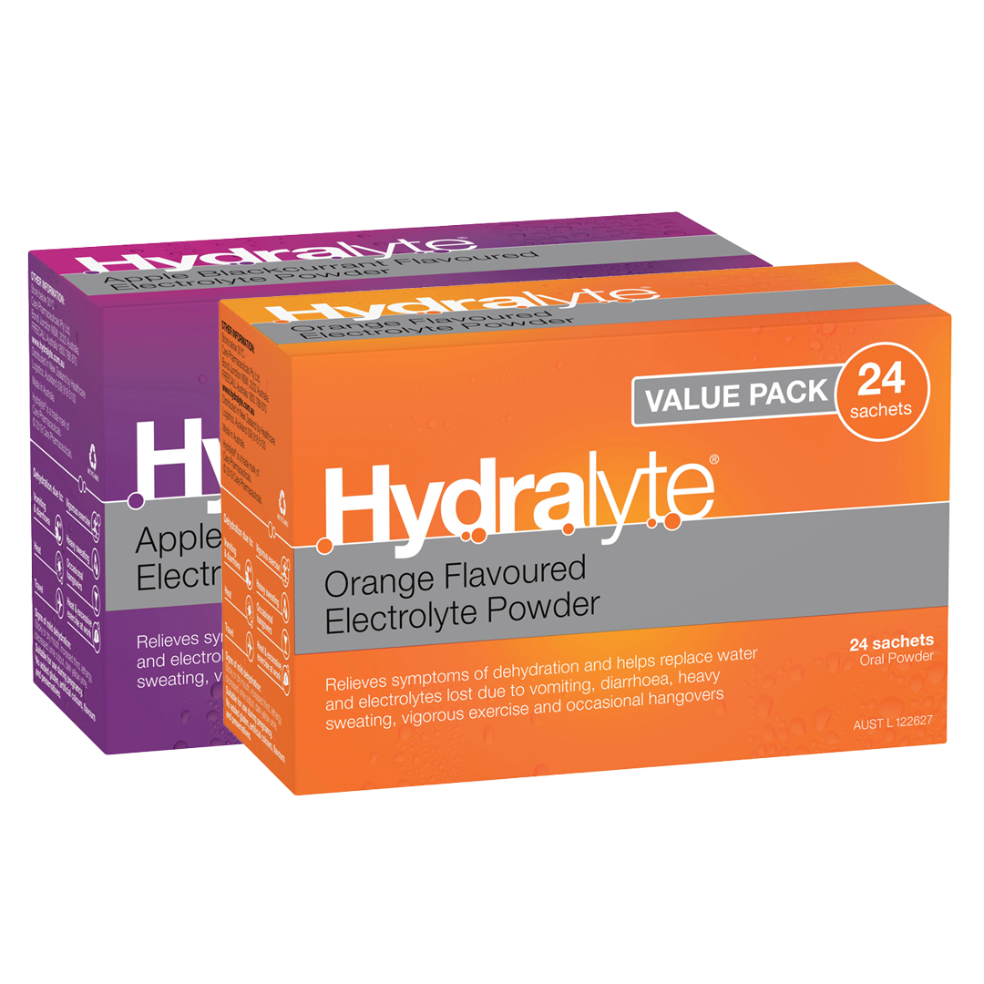 Hydralyte Electrolyte Powder Sachets – Pack of 24 (Oral Rehydration)