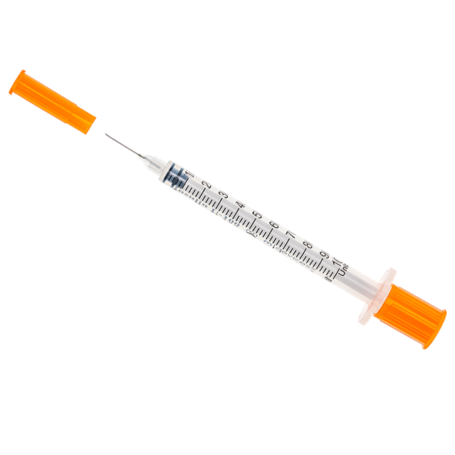 1mL Insulin Syringe with Fixed Needle – Sterile Disposable, Box of 100