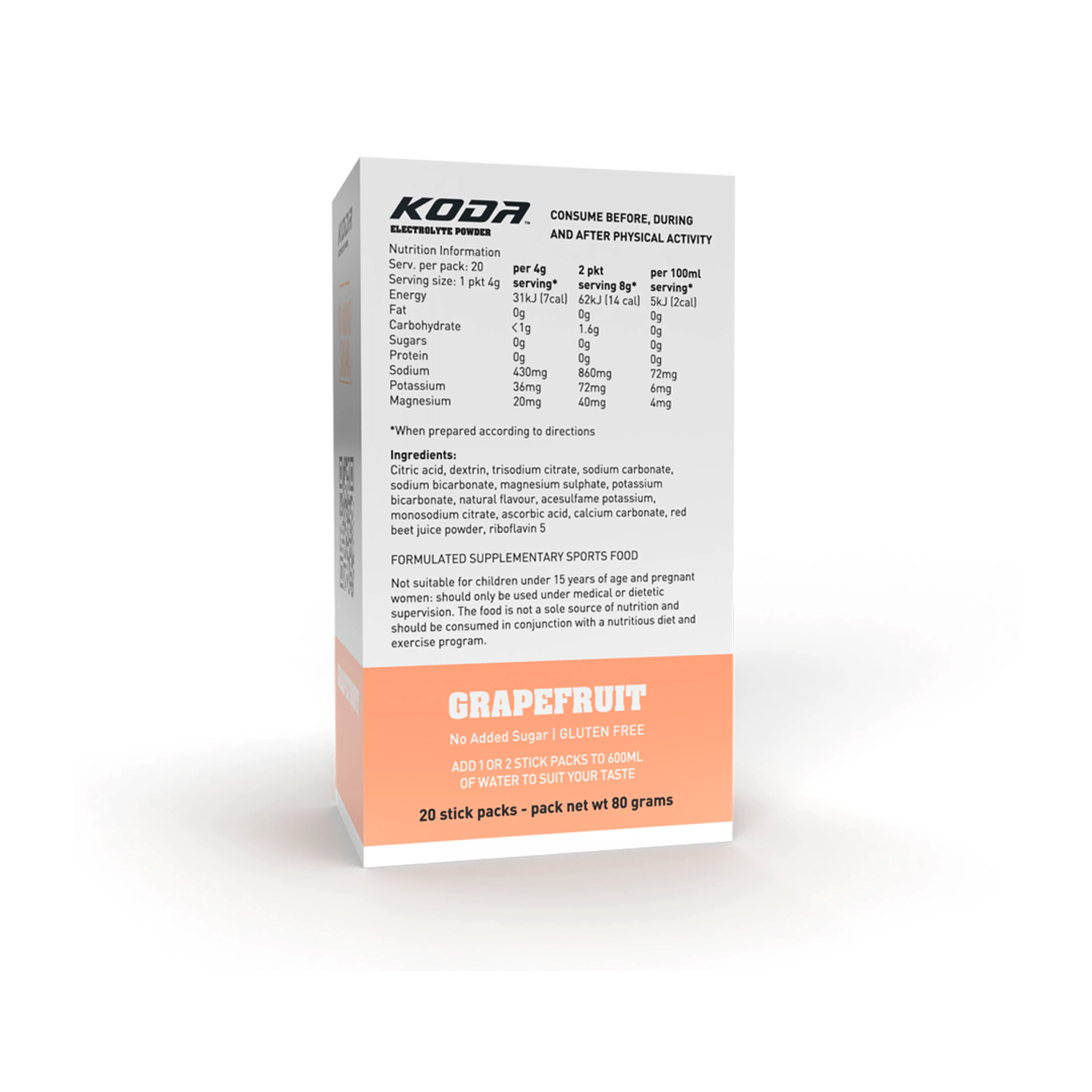 KODA Sugar-Free Electrolyte Powder Stick Packs - 20 Pack
