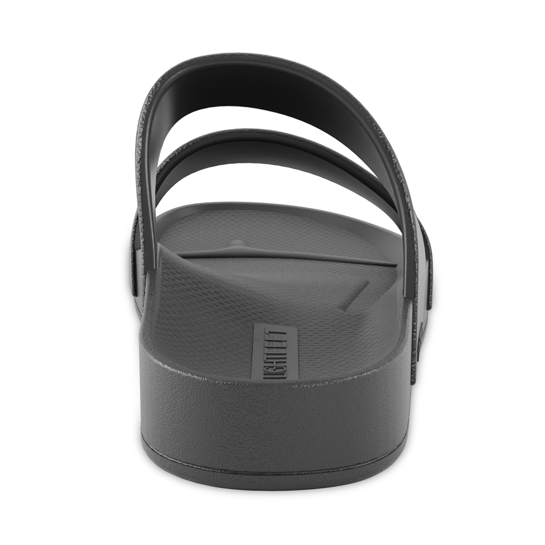 Lightfeet Double‑Strap Arch Support Slides — Black (Unisex)