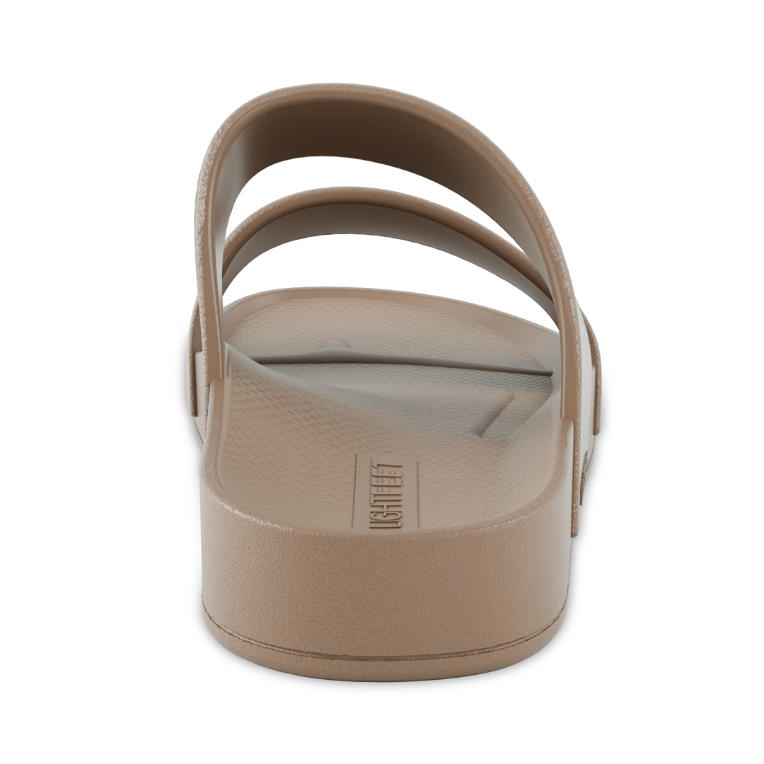 Lightfeet Double Strap Arch Support Slides — Latte (Unisex)