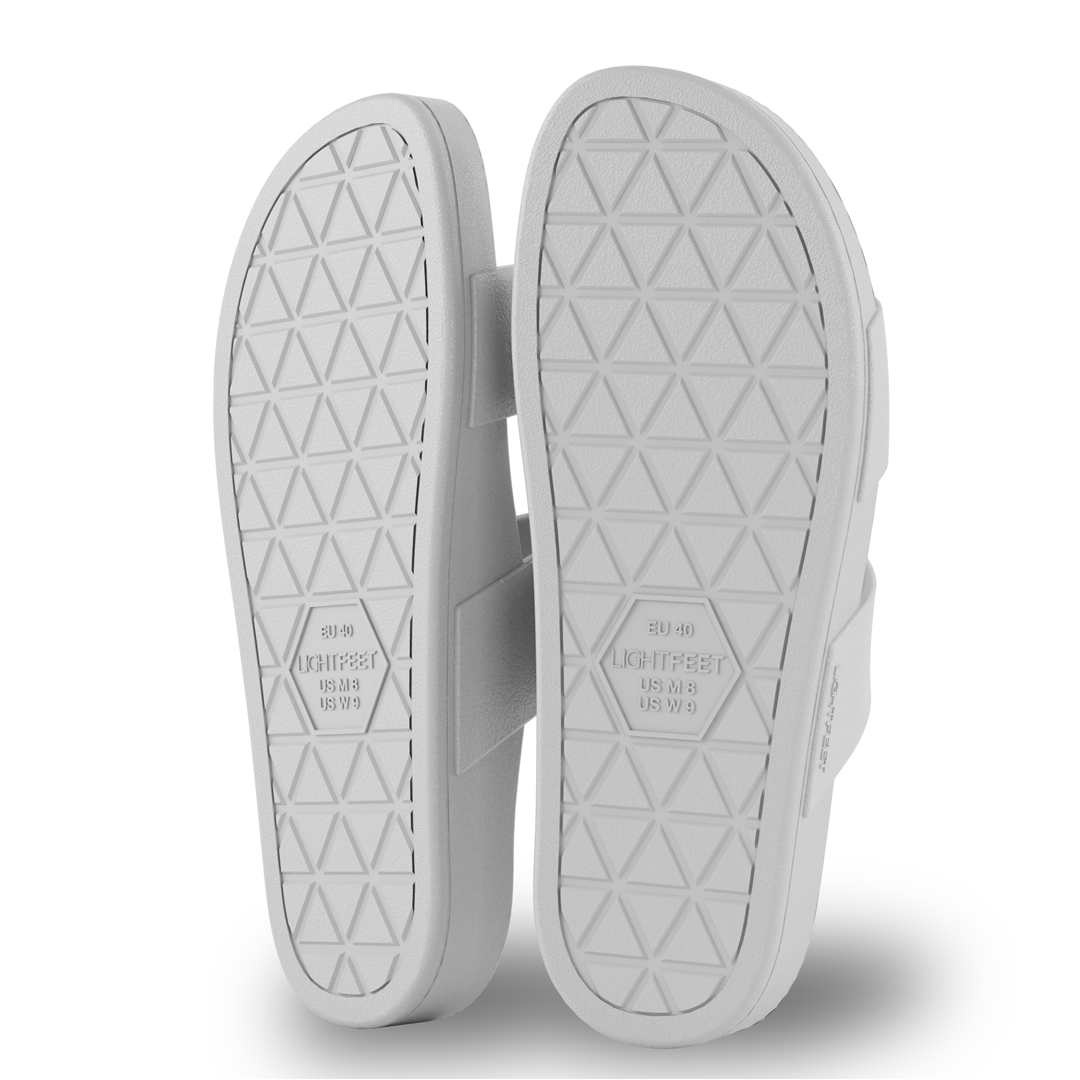 Lightfeet Double-Strap Arch Support Slides — White (Unisex)