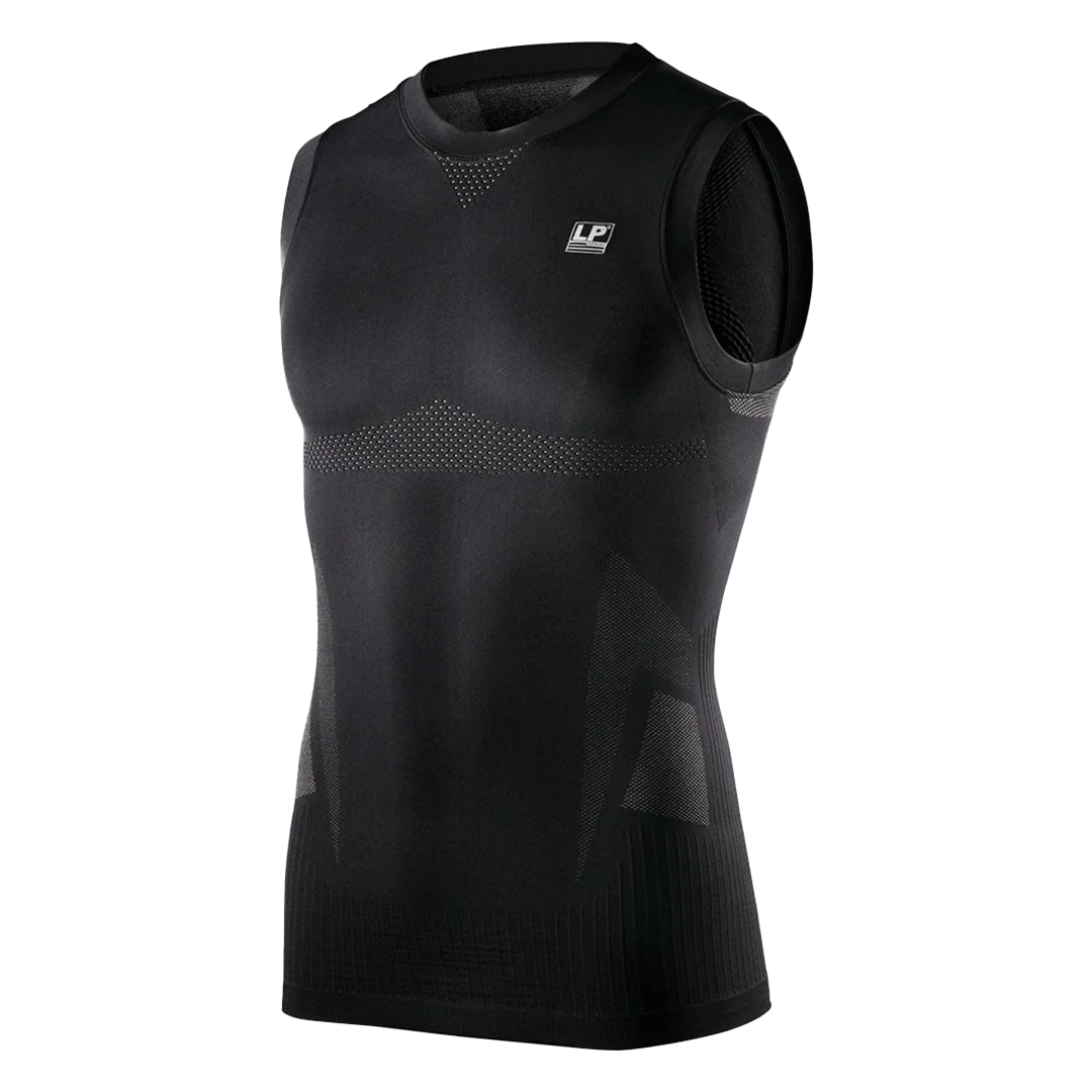 Back support compression top for men – seamless, breathable