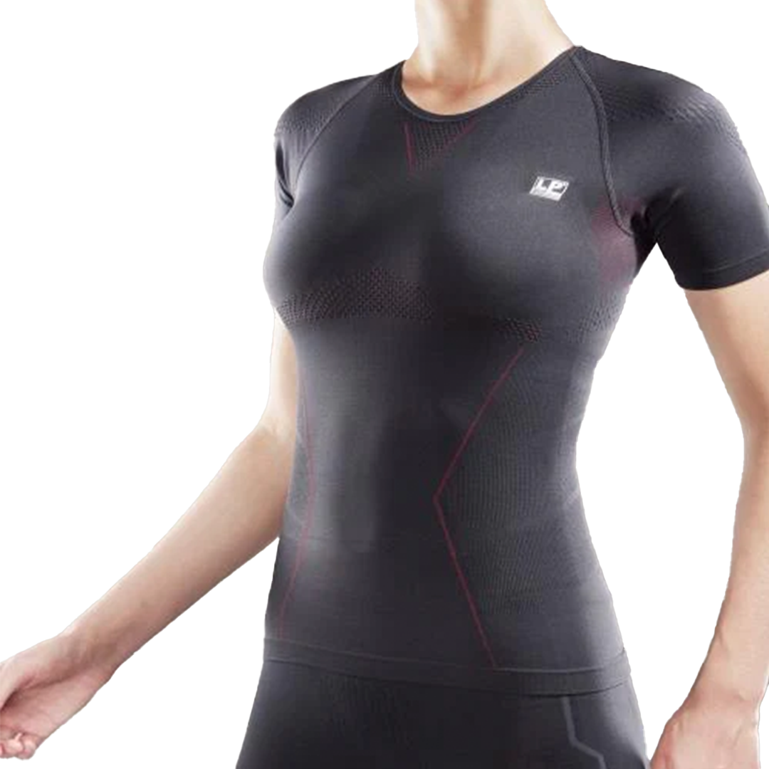 Air compression women's short sleeve top