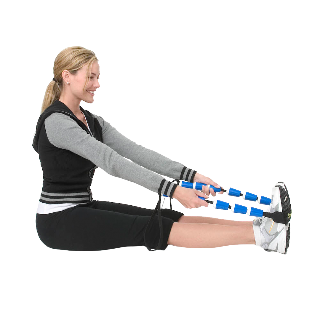 Full body stretching strap with ergonomic grip handles