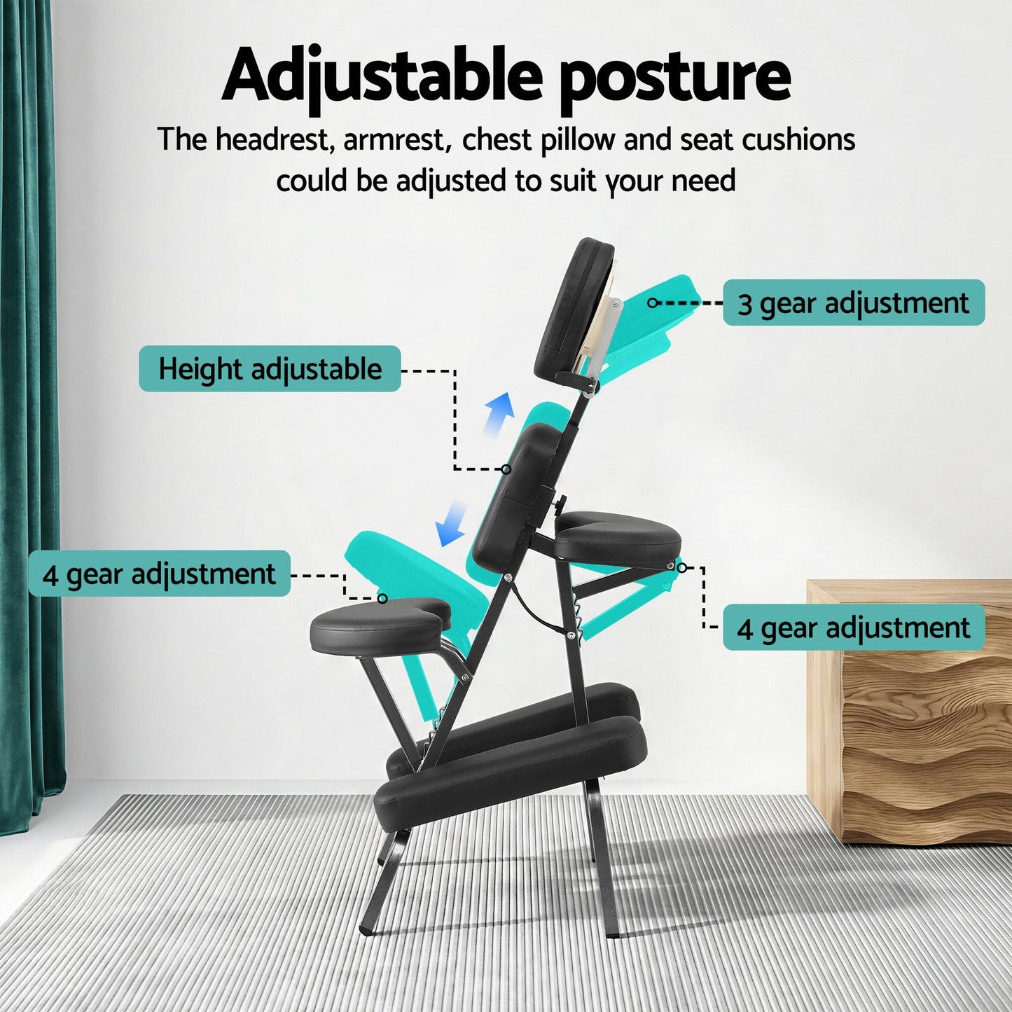 Portable Massage Chair Lightweight Folding Tattoo Lash Beauty Bed