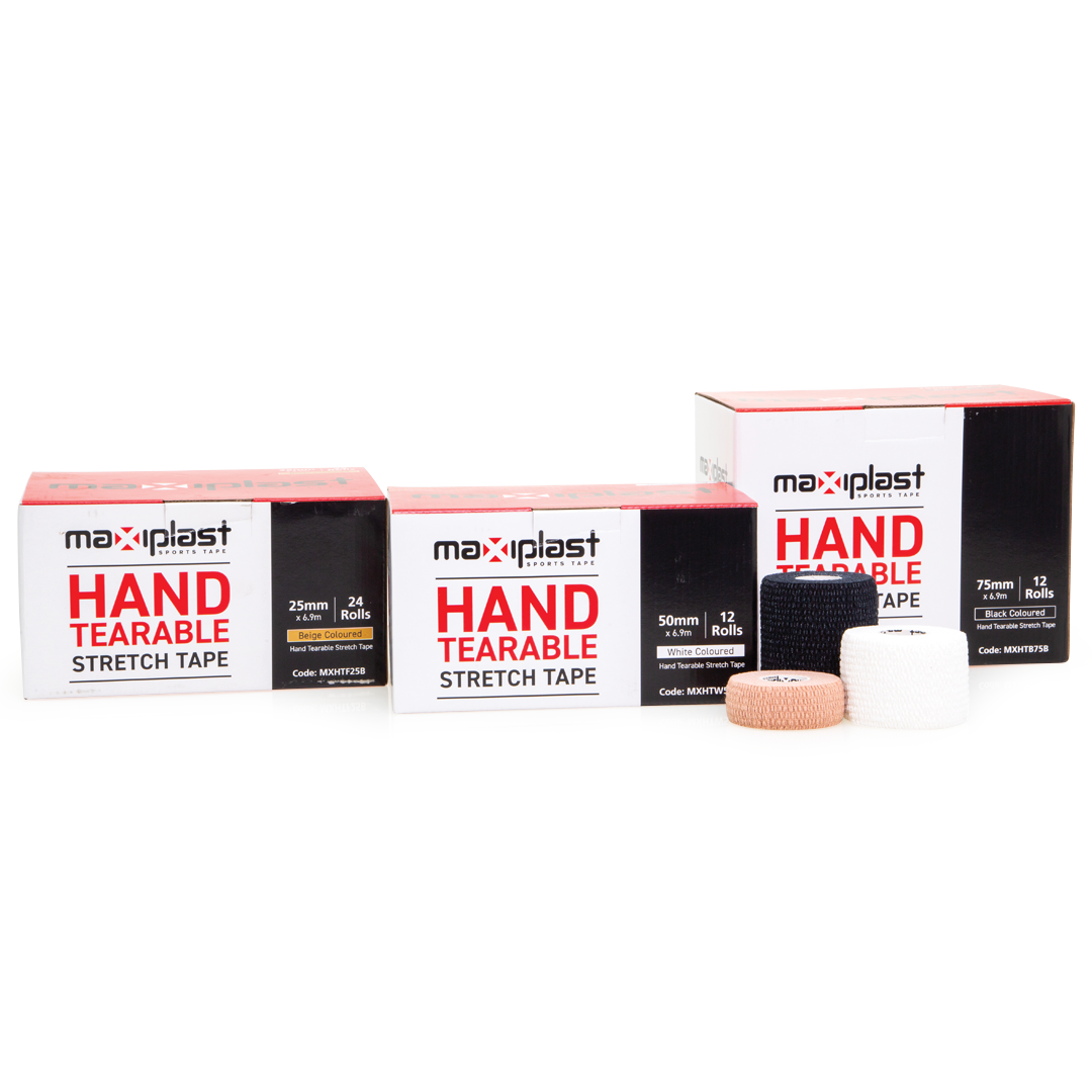 Hand tearable adhesive bandage - elastic, extra-strong support