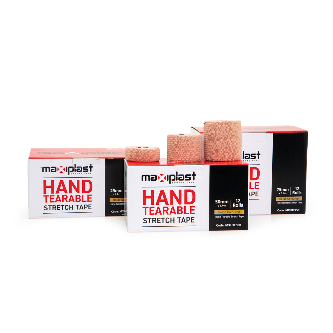 Hand tearable adhesive bandage - elastic, extra-strong support