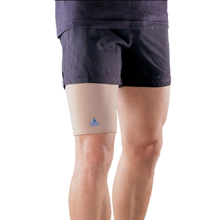 Thigh support sleeve — compression and warmth for sore hamstrings