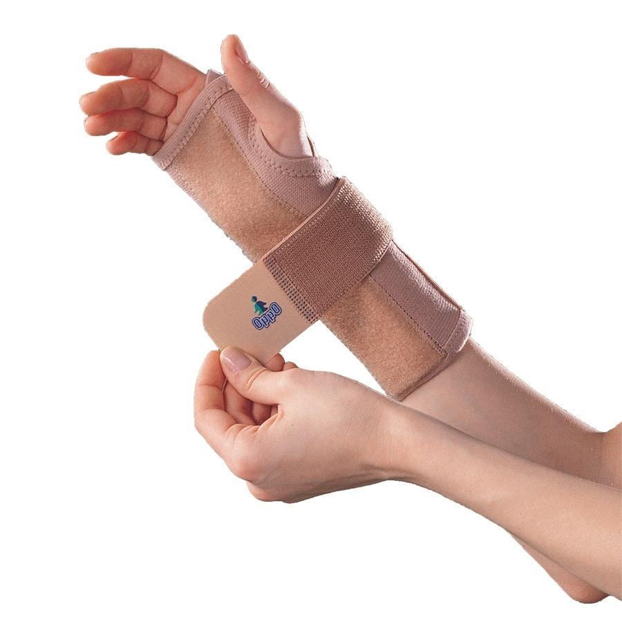 Wrist splint with elastic strap, adjustable support