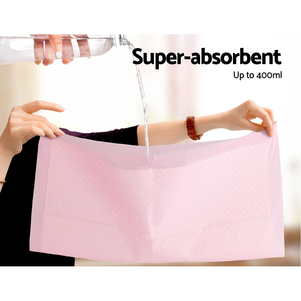 Incontinence Bed Pads (Blueys) Underpads 60x60cm – Super Absorbent Pink – 200 Pack