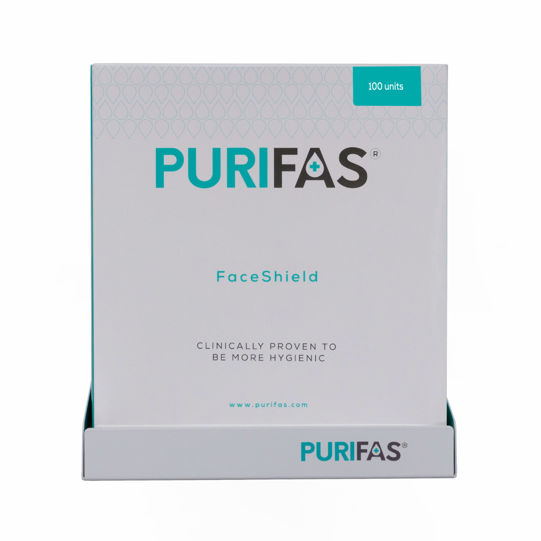Purifas FaceShield Wall Mount – 21x24x10cm, White Powder-Coated Steel, Easy Installation, Clutter-Free Dispensing