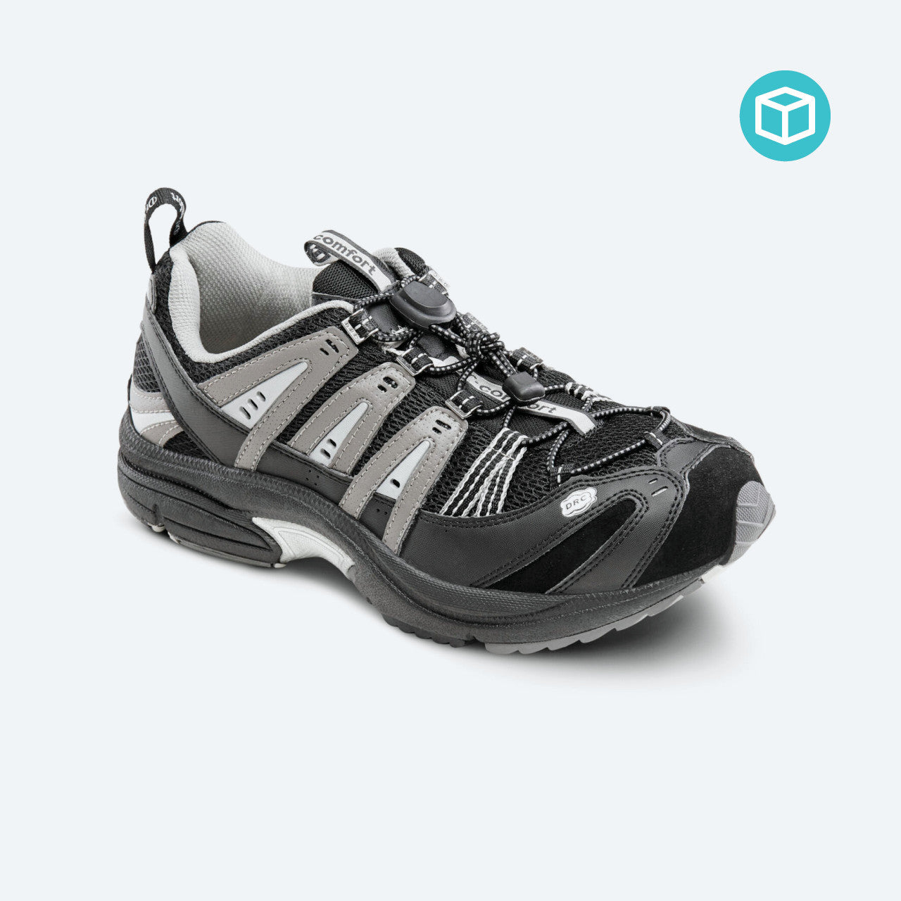 Dr Comfort Performance X Black Grey US 12 Wide Width