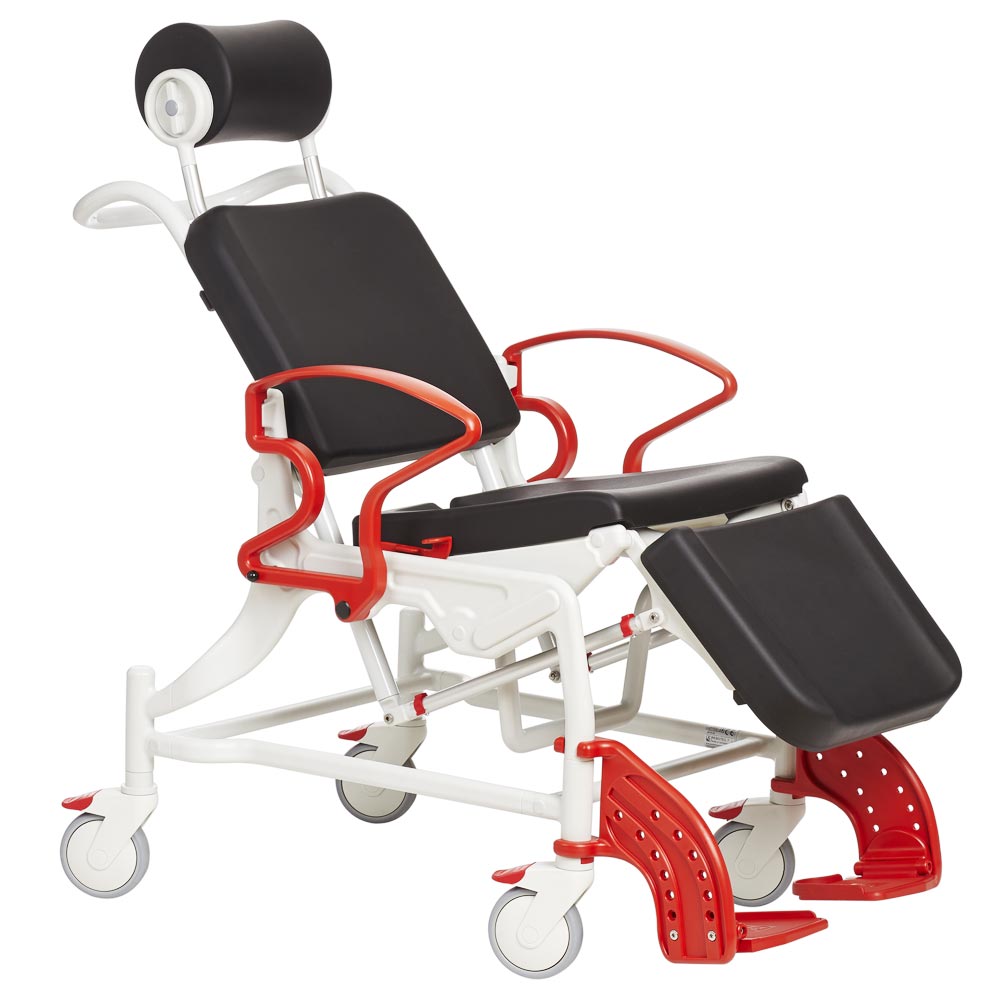 Tilt & Recline Comfort Shower Commode Chair - With Hygiene Seat & Supportive Headrest