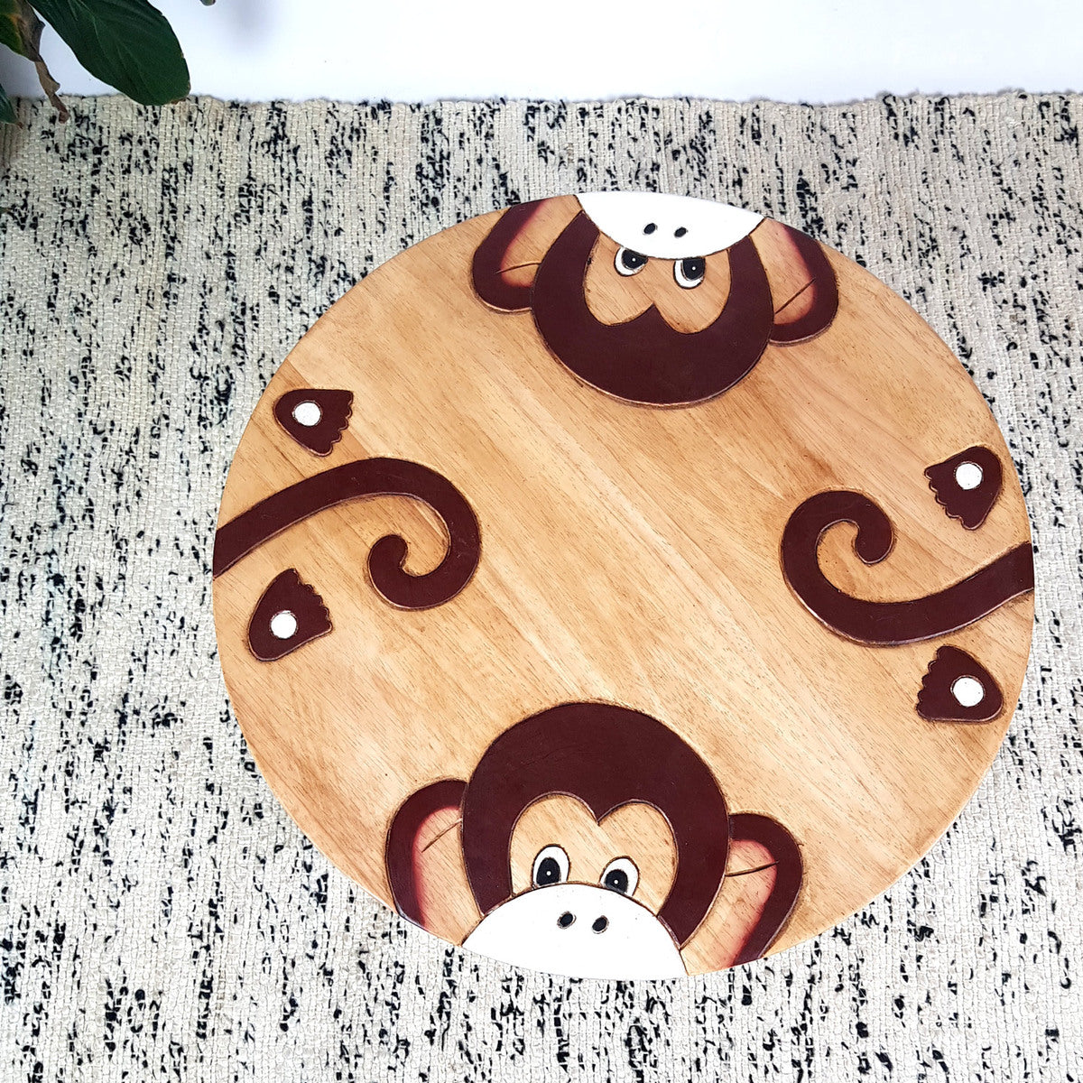 Monkey Kids Table Set with 2 Chairs – Handmade Solid Hardwood