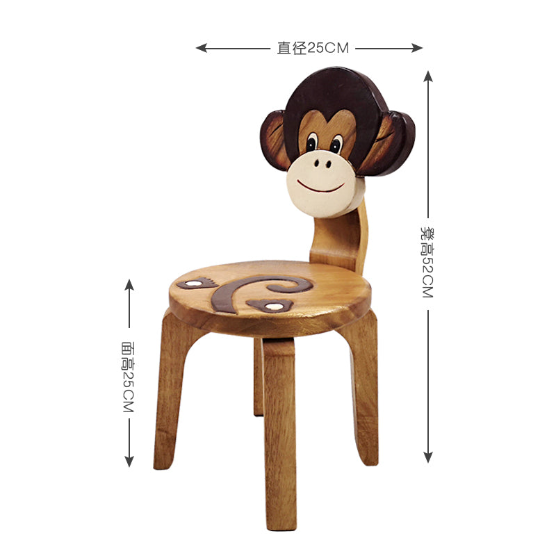 Kids Animal Chair Monkey Design – Handmade Solid Hardwood
